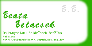 beata belacsek business card